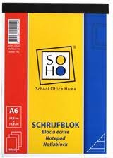 SOHO SCHRIJFBLOK A6 LIJN 10 STUKS (4202)